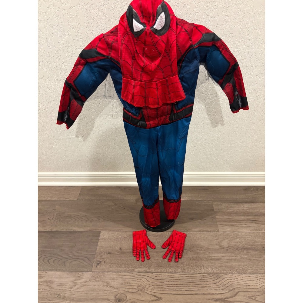 Marvel Spider-Man Homecoming Muscle Chest Costume Mask Gloves Kids XS Red Blue